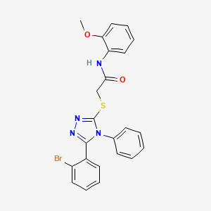 2-((5-(2-Bromophenyl)-4-phenyl-4H-1,2,4-triazol-3-yl)thio)-N-(2-methoxyphenyl)acetamide