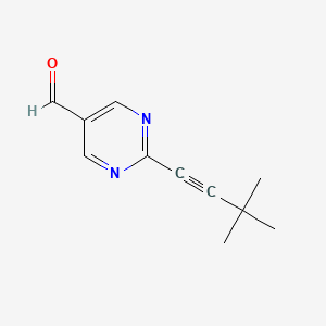 molecular formula C11H12N2O B15054332 2-(3,3-Dimethylbut-1-yn-1-yl)pyrimidine-5-carbaldehyde CAS No. 223609-33-4