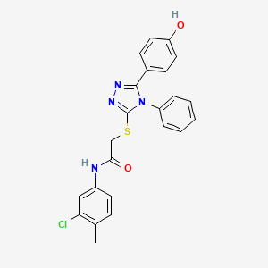 molecular formula C23H19ClN4O2S B15054348 N-(3-Chloro-4-methylphenyl)-2-((5-(4-hydroxyphenyl)-4-phenyl-4H-1,2,4-triazol-3-yl)thio)acetamide 