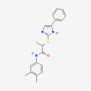 N-(3,4-Dimethylphenyl)-2-((4-phenyl-1H-imidazol-2-yl)thio)propanamide