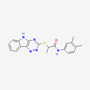 2-((5H-[1,2,4]Triazino[5,6-b]indol-3-yl)thio)-N-(3,4-dimethylphenyl)propanamide