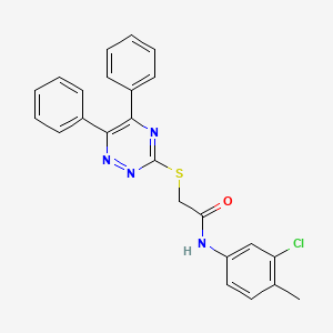 molecular formula C24H19ClN4OS B15054444 N-(3-Chloro-4-methylphenyl)-2-((5,6-diphenyl-1,2,4-triazin-3-yl)thio)acetamide 