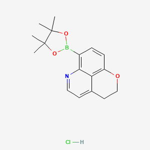 molecular formula C17H21BClNO3 B15054450 7-(4,4,5,5-Tetramethyl-1,3,2-dioxaborolan-2-yl)-2,3-dihydropyrano[4,3,2-de]quinoline hydrochloride 