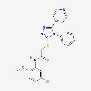 molecular formula C22H18ClN5O2S B15054485 N-(5-Chloro-2-methoxyphenyl)-2-((4-phenyl-5-(pyridin-4-yl)-4H-1,2,4-triazol-3-yl)thio)acetamide 