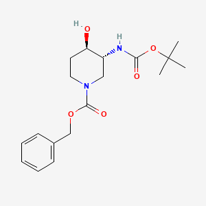 molecular formula C18H26N2O5 B1505450 Benzyl (3R,4R)-3-(tert-butoxycarbonylamino)-4-hydroxypiperidine-1-carboxylate CAS No. 1052715-76-0