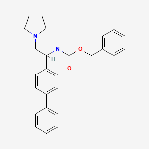 molecular formula C27H30N2O2 B1505452 (1-Biphenyl-4-yl-2-pyrrolidin-1-yl-ethyl)-methyl-carbamic acid benzyl ester CAS No. 936498-13-4