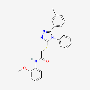 N-(2-Methoxyphenyl)-2-((4-phenyl-5-(m-tolyl)-4H-1,2,4-triazol-3-yl)thio)acetamide