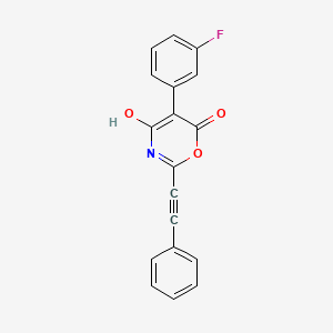 molecular formula C18H10FNO3 B15054548 5-(3-Fluorophenyl)-4-hydroxy-2-(phenylethynyl)-6H-1,3-oxazin-6-one 