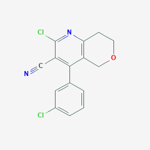 2-Chloro-4-(3-chlorophenyl)-7,8-dihydro-5H-pyrano[4,3-b]pyridine-3-carbonitrile