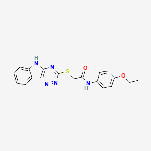 molecular formula C19H17N5O2S B15054609 2-((5H-[1,2,4]Triazino[5,6-b]indol-3-yl)thio)-N-(4-ethoxyphenyl)acetamide 