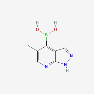 molecular formula C7H8BN3O2 B15054616 (5-Methyl-1H-pyrazolo[3,4-b]pyridin-4-yl)boronic acid 