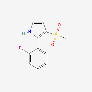 molecular formula C11H10FNO2S B15054653 2-(2-Fluorophenyl)-3-(methylsulfonyl)-1H-pyrrole 