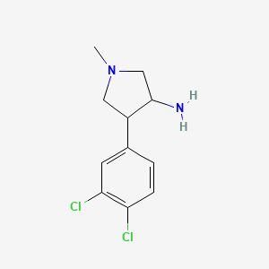 molecular formula C11H14Cl2N2 B15054714 4-(3,4-Dichlorophenyl)-1-methylpyrrolidin-3-amine 