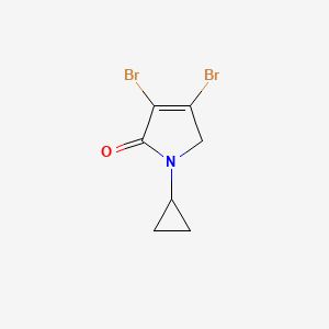 molecular formula C7H7Br2NO B15054811 3,4-Dibromo-1-cyclopropyl-1H-pyrrol-2(5H)-one 