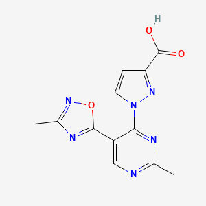 1-(2-Methyl-5-(3-methyl-1,2,4-oxadiazol-5-yl)pyrimidin-4-yl)-1H-pyrazole-3-carboxylic acid