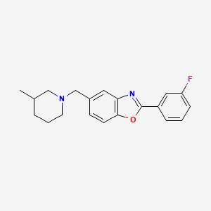 2-(3-Fluorophenyl)-5-((3-methylpiperidin-1-yl)methyl)benzo[d]oxazole