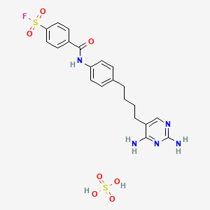 4-[[4-[4-(2,4-diaminopyrimidin-5-yl)butyl]phenyl]carbamoyl]benzenesulfonyl fluoride;sulfuric acid