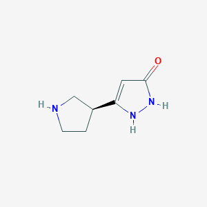 molecular formula C7H11N3O B15054904 (S)-3-(Pyrrolidin-3-yl)-1H-pyrazol-5-ol 