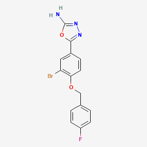 5-(3-Bromo-4-((4-fluorobenzyl)oxy)phenyl)-1,3,4-oxadiazol-2-amine