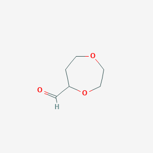 molecular formula C6H10O3 B15055034 1,4-Dioxepane-5-carbaldehyde 