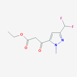 molecular formula C10H12F2N2O3 B15055054 Ethyl 3-(3-(difluoromethyl)-1-methyl-1H-pyrazol-5-yl)-3-oxopropanoate 