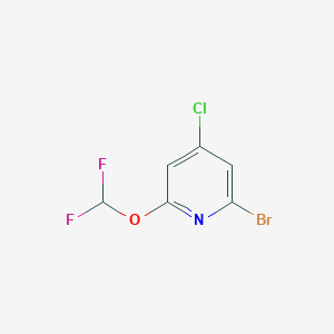 molecular formula C6H3BrClF2NO B15055085 2-Bromo-4-chloro-6-(difluoromethoxy)pyridine 