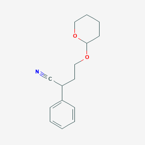 molecular formula C15H19NO2 B15055092 2-Phenyl-4-((tetrahydro-2H-pyran-2-yl)oxy)butanenitrile 