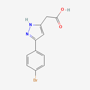 molecular formula C11H9BrN2O2 B15055098 2-(5-(4-Bromophenyl)-1H-pyrazol-3-yl)acetic acid 