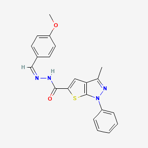 N-[(Z)-(4-methoxyphenyl)methylideneamino]-3-methyl-1-phenylthieno[2,3-c]pyrazole-5-carboxamide