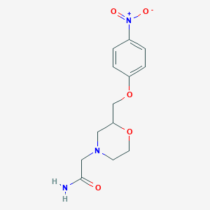 molecular formula C13H17N3O5 B15055115 2-(2-((4-Nitrophenoxy)methyl)morpholino)acetamide 