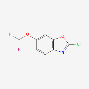 molecular formula C8H4ClF2NO2 B15055145 2-Chloro-6-(difluoromethoxy)benzo[d]oxazole 