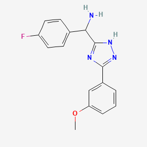 molecular formula C16H15FN4O B15055180 (4-Fluorophenyl)(5-(3-methoxyphenyl)-1H-1,2,4-triazol-3-yl)methanamine CAS No. 1707373-14-5