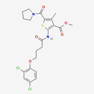 Methyl 2-(4-(2,4-dichlorophenoxy)butanamido)-4-methyl-5-(pyrrolidine-1-carbonyl)thiophene-3-carboxylate