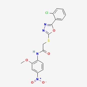 2-((5-(2-Chlorophenyl)-1,3,4-oxadiazol-2-yl)thio)-N-(2-methoxy-4-nitrophenyl)acetamide