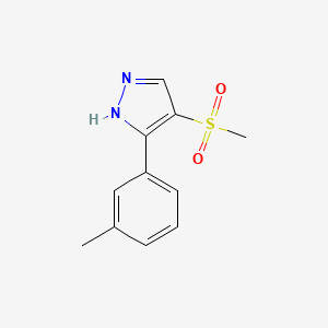 molecular formula C11H12N2O2S B15055231 4-(Methylsulfonyl)-3-(m-tolyl)-1H-pyrazole 