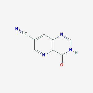 molecular formula C8H4N4O B15055281 4-Oxo-3,4-dihydropyrido[3,2-d]pyrimidine-7-carbonitrile 