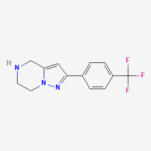 molecular formula C13H12F3N3 B15055385 2-(4-(Trifluoromethyl)phenyl)-4,5,6,7-tetrahydropyrazolo[1,5-A]pyrazine 