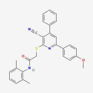 molecular formula C29H25N3O2S B15055459 2-((3-Cyano-6-(4-methoxyphenyl)-4-phenylpyridin-2-yl)thio)-N-(2,6-dimethylphenyl)acetamide 