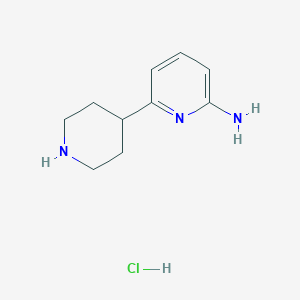 molecular formula C10H16ClN3 B15055466 6-(Piperidin-4-yl)pyridin-2-amine hydrochloride CAS No. 1998215-96-5