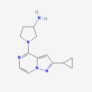 molecular formula C13H17N5 B15055474 1-(2-Cyclopropylpyrazolo[1,5-a]pyrazin-4-yl)pyrrolidin-3-amine 