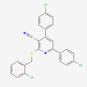 2-((2-Chlorobenzyl)thio)-4,6-bis(4-chlorophenyl)nicotinonitrile