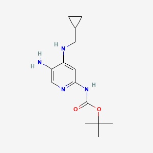 molecular formula C14H22N4O2 B15055545 tert-Butyl (5-amino-4-((cyclopropylmethyl)amino)pyridin-2-yl)carbamate 