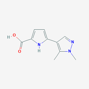 molecular formula C10H11N3O2 B15055567 5-(1,5-Dimethyl-1H-pyrazol-4-yl)-1H-pyrrole-2-carboxylicacid 