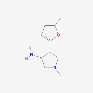 molecular formula C10H16N2O B15055693 1-Methyl-4-(5-methylfuran-2-yl)pyrrolidin-3-amine 