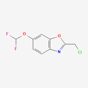 molecular formula C9H6ClF2NO2 B15055698 2-(Chloromethyl)-6-(difluoromethoxy)benzo[d]oxazole 