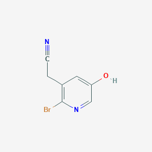 molecular formula C7H5BrN2O B15055722 2-(2-Bromo-5-hydroxypyridin-3-yl)acetonitrile 