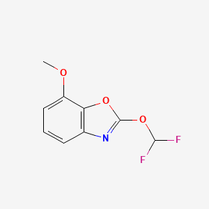 molecular formula C9H7F2NO3 B15055785 2-(Difluoromethoxy)-7-methoxybenzo[d]oxazole 