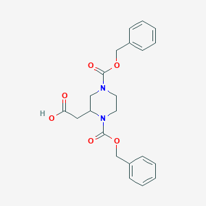 2-(1,4-Bis((benzyloxy)carbonyl)piperazin-2-yl)acetic acid