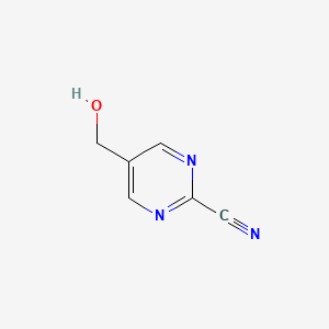 molecular formula C6H5N3O B15055899 5-(Hydroxymethyl)pyrimidine-2-carbonitrile 