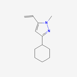 molecular formula C12H18N2 B15055972 3-Cyclohexyl-1-methyl-5-vinyl-1H-pyrazole CAS No. 1956325-58-8